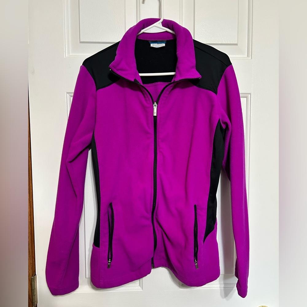 Columbia EUC Women's Purple and Black ZIP Jacket LARGE